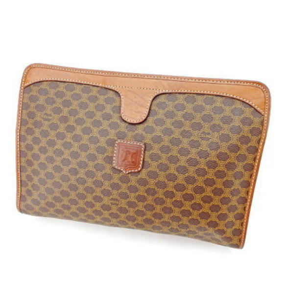 Celine clutch bag Shoulder Bag macadam brown leather - Picture 1 of 6